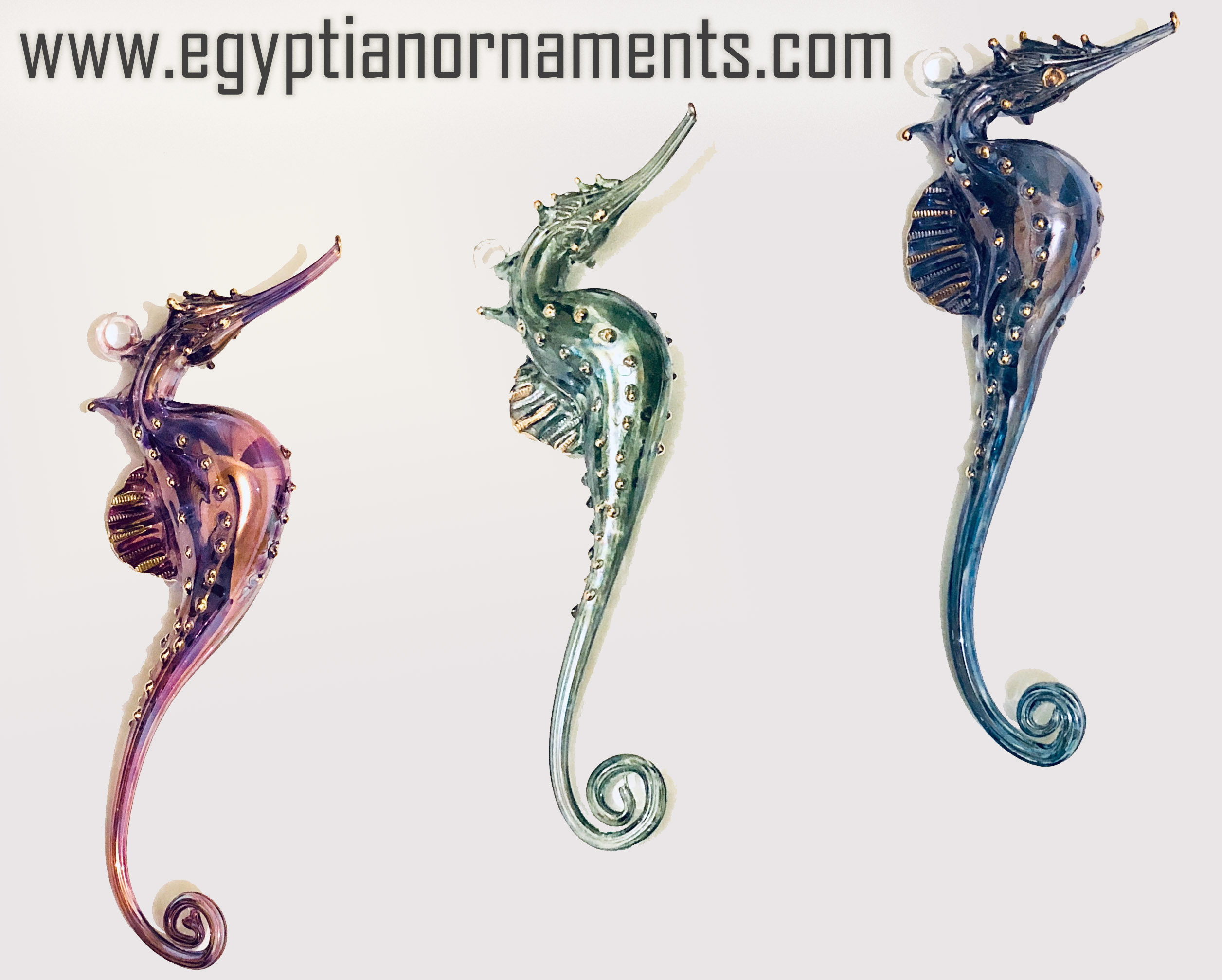 50 Hand Blown Glass Seahorse Christmas Ornaments